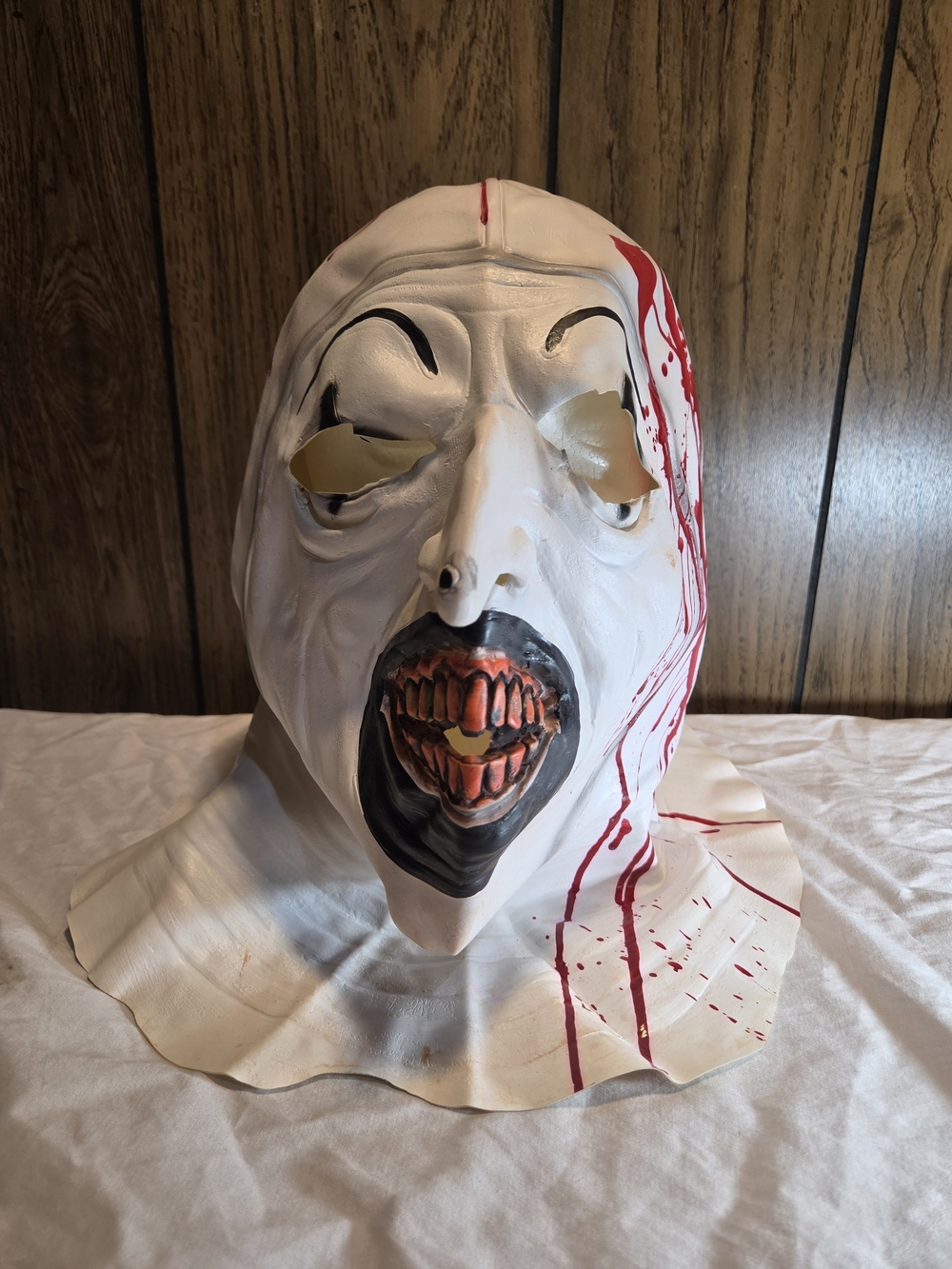 Terrifier Art the Clown Killer Latex Mask White & Red Pull Over One Size
